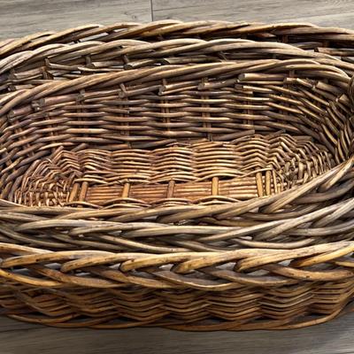 Heavy Duty Basket Trio Wood Handles Nesting