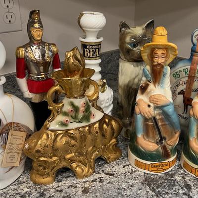 1960’s Collector Bottles-Cabin Stiff, James Beam, Sicilian Gold, Bonded Beam