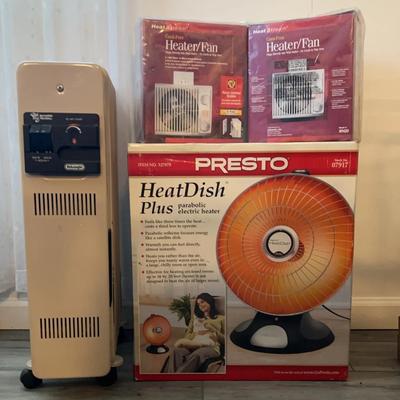 Presto Heat Dish, DeLongi The Incredible Heat Machine And 2 Heat Stream Heaters