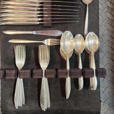 Set of International Silver Rhythm Sterling Flatware (Monogram P)