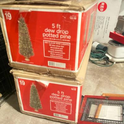 Two Artificial Christmas Trees