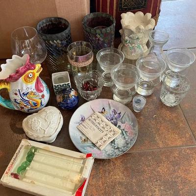 Lot Of Various Glass And Ceramics Including An Italian Chicken Jug