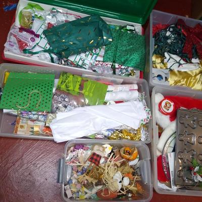Lot of Christmas and other holiday items including Wrapping