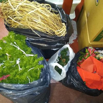 Four bags of Christmas Garland and decor