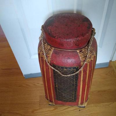 Large decorative container with lid