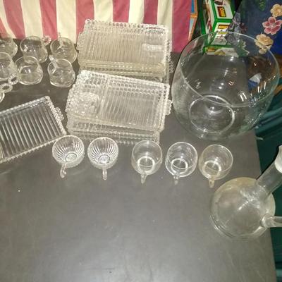 Lot of vintage clear glass