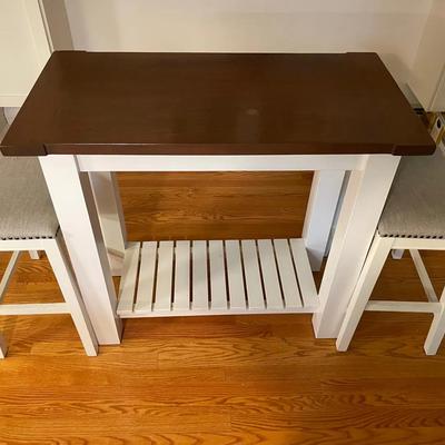 Contemporary Kitchen Island And Two Stools