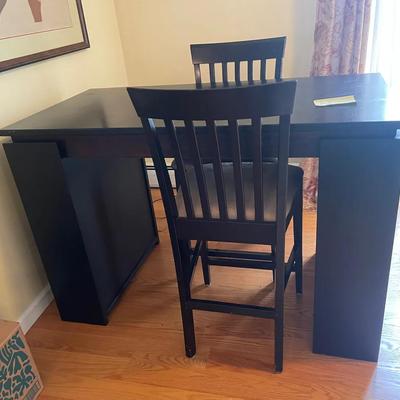 Black Table And Chairs With Storage Cubbies