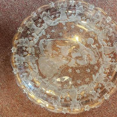Glass Christmas Platter