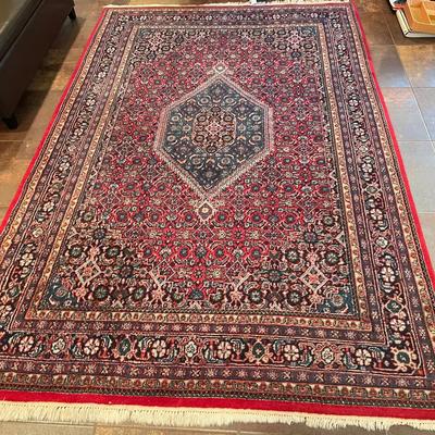 Red Wool Oriental Area Rug