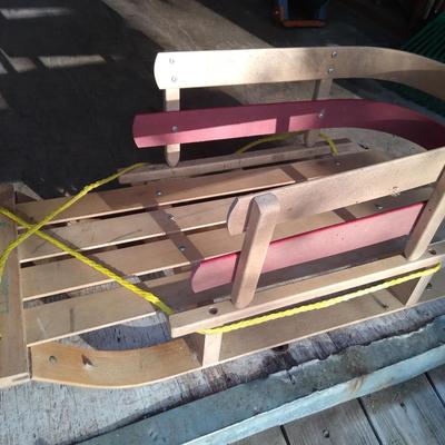 Small wood sled by L.L. Bean