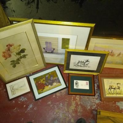 Lot of 8 framed pictures