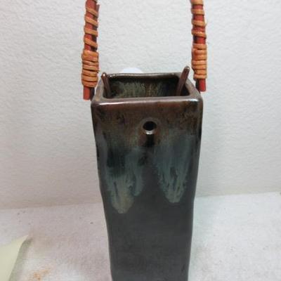 Japanese raku ikebana vase