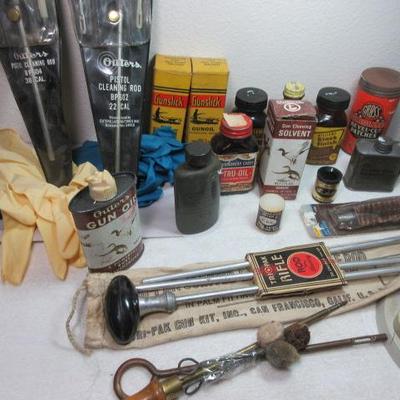 Vintage gun cleaning items