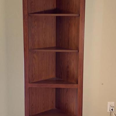 Wooden Corner Bookshelf (6’H x 23”W x 13”D)