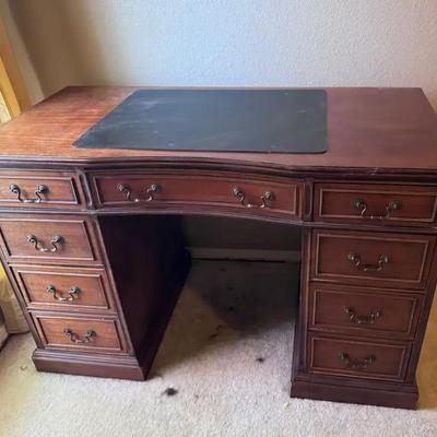Wooden Executive Desk With Multiple Drawers (30”H x 46”W x 23”D)