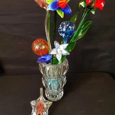 Glass Flowers in a Vase
