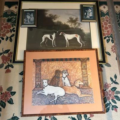 (4) Framed Dog Prints