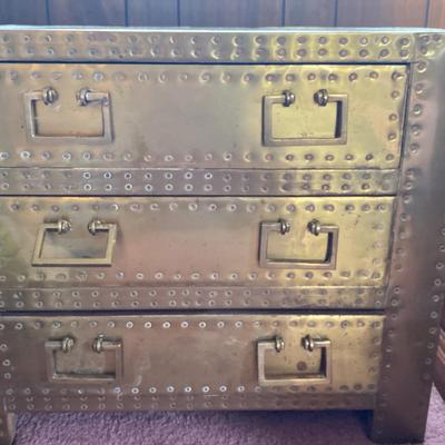 Vintage Brass Clad Storage Box