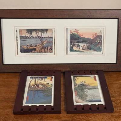 (3) Nicely Framed Japanese Art Pieces 