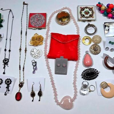 Assorted Jewelry Pieces and Pill Boxes