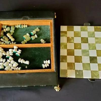 Complete Marble Top Chess Set