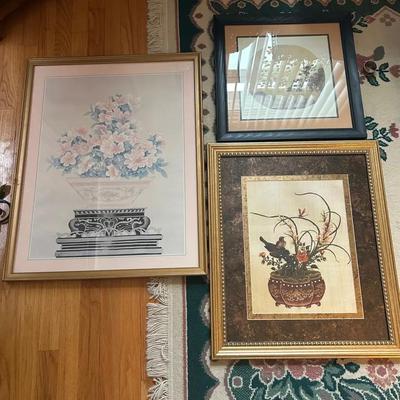 (3) Framed Artwork Pieces 