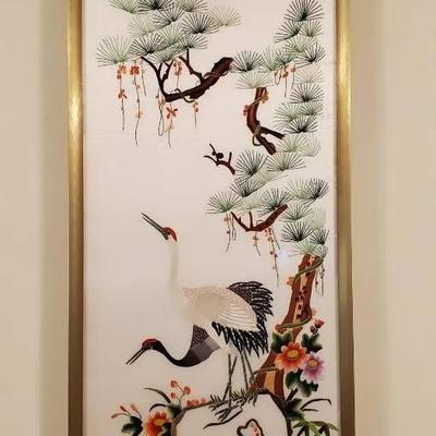 Elegant Asian Silk Embroidery Art 