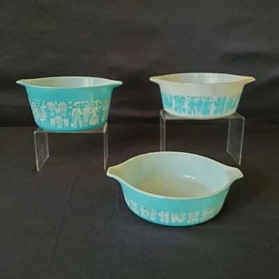 (3) Pyrex Butter Baking/Casserole Dishes