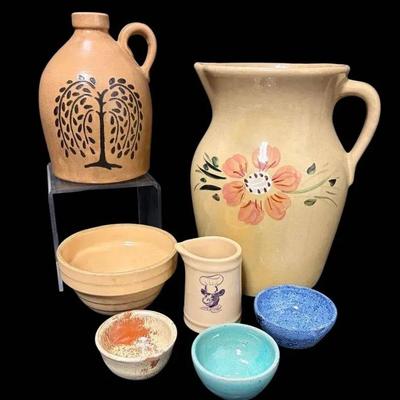 Floral Pitcher, Tree Of Life Crock, Incaware Cow Creamer, + More Pottery