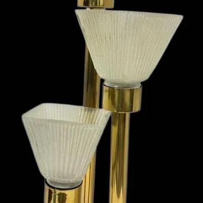 MCM Three Torch Gold Toned Table Lamp