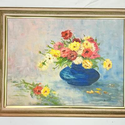 Still Life Painting Of Flower Vase By Barbra Olson (23”x28”)