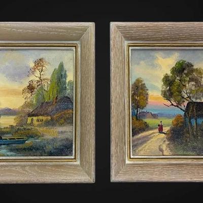 Two (9"x11") Carl Roth Genuine Oil Paintings, Signed