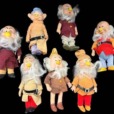 Vintage Disney "The Seven Dwarfs" Dolls By Bikin 
