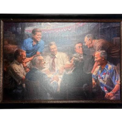 Framed “True Blues” Print On Canvas By Andy Thomas (35”x25”)