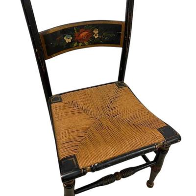 Vintage Hand painted Hitchcock Style Woven Chair