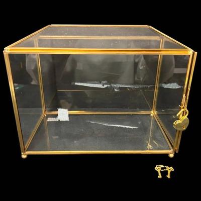 Brass + Glass Wedding Card Box With Lock & Keys