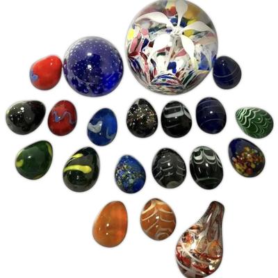 GES Glass Eye Studio '96 Paperweight, Art Glass Eggs, + More
