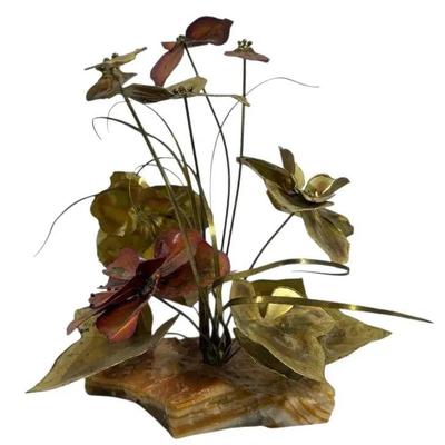Brass & Copper Flower Sculpture 