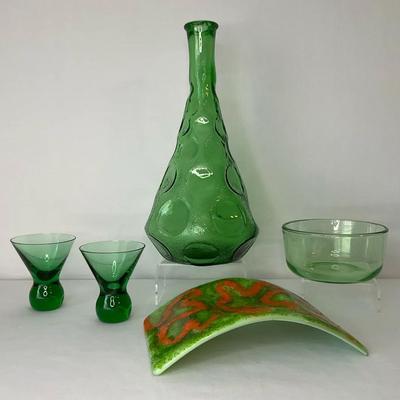 Vintage Green Glassware