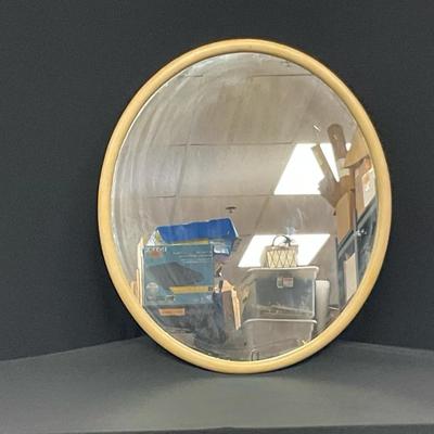 Space Age Oval Wooden Mirror