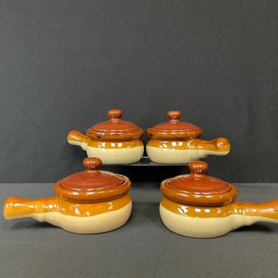 Vintage French Onion Soup Crocks With Lids 