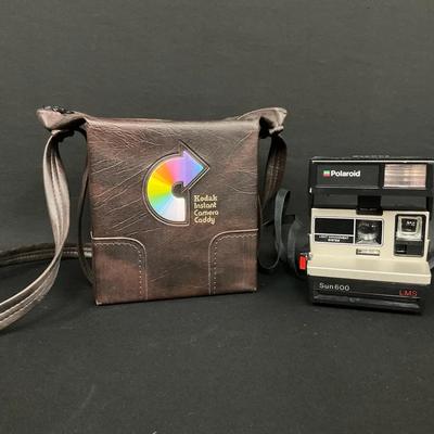 Vintage Polaroid Sun 600 Camera With Vintage Kodak Caddy