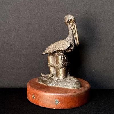 J.T. Murray Signed Bronze Pelican Sculpture