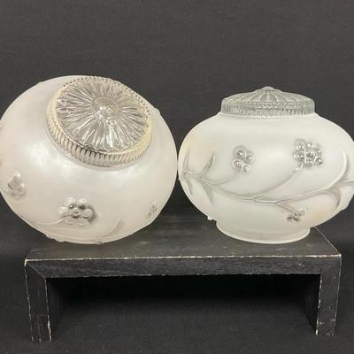 Vintage Frosted Floral Design Light Globes