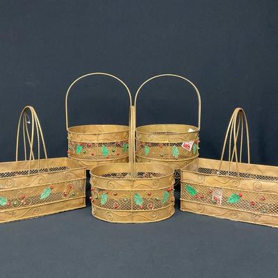 Decorative Metal Holiday Baskets 