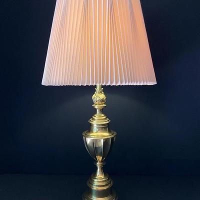 Stiffel Brass Urn Style Table Lamp with Flame Accent