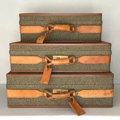 Vintage Hartmann Tweed & Leather Luggage Collection