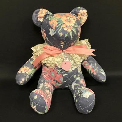 Vintage Floral Quilted Teddy Bear