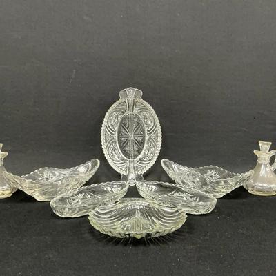  Cutwork Glass Relish Pieces And More